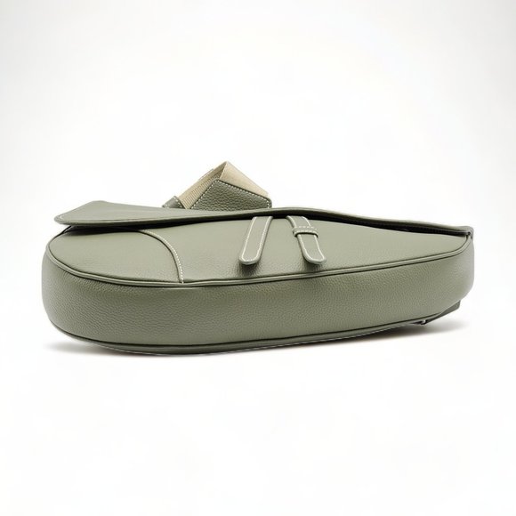 Dior Saddle Grain Leather Large Crossbody Bag with phone case Green - Picture 5 of 15